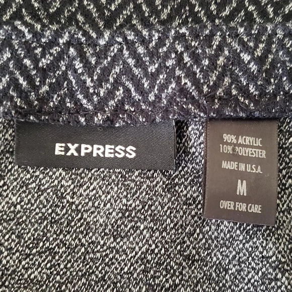 Express Stretch Mini Skirt Pencil Herringbone Gray Black Sz. Medium - Picture 4 of 8
